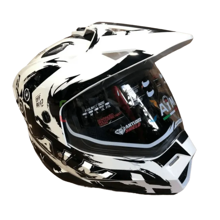 Шлем мото детский закрытый AiM (Аим) JK802Y White/Black Y/L