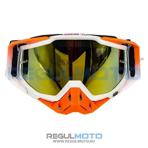 Очки 100% RACECRAFT белый/зелёный | Мототека