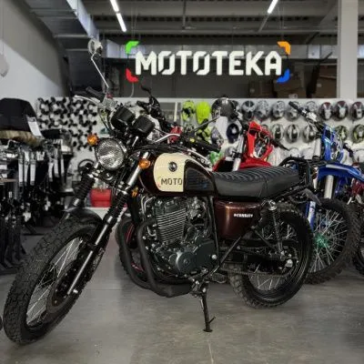 Мотоцикл дорожный Мотомир COMBAT SCRAMBLER 400 коричневый с ПТС