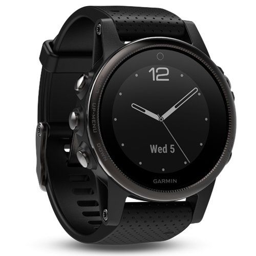 Часы Garmin (Гармин) FENIX 5S SAPPHIRE черные с черным ремешком | Мототека Часы Garmin (Гармин) FENIX 5S SAPPHIRE черные с черным ремешком | Мототека